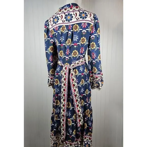 Untuckit Flora Dress Women's Size M EUC Cottage Bohemian Navy Floral - Picture 4 of 13